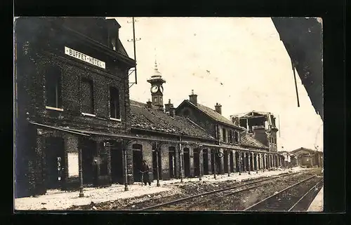 AK Lens, Buffet Hotel und Bahnhof, Bahnhof