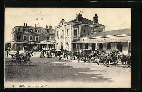 AK Bourg, La Gare, Bahnhof