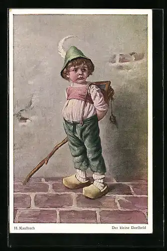 Künstler-AK Hermann Kaulbach: Der kleine Dorfheld