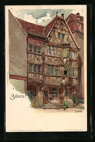 Künstler-AK Franz Xaver Hoch: Zabern, Altes Fachwerkhaus