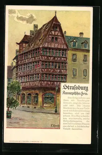 Künstler-AK Franz Xaver Hoch: Strassburg, Kammerzellsches Haus