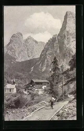 AK Hinterbärenbad, Blick ins Kaisergebirge