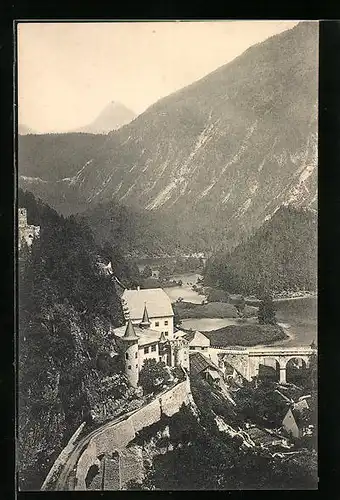 AK Fernpass, Pass Fernstein aus der Vogelschau