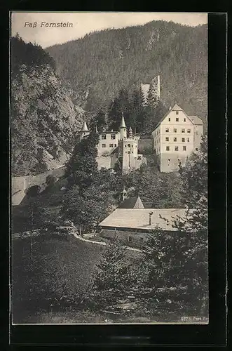 AK Fernpass, Pass Fernstein mit Burganlage