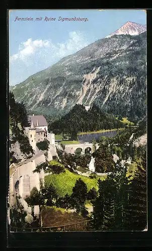 AK Fernstein, Teilansicht mit der Ruine Sigmundsburg