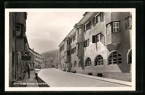 AK Steinach am Brenner, Strassenfront des Gasthofes zur Rose