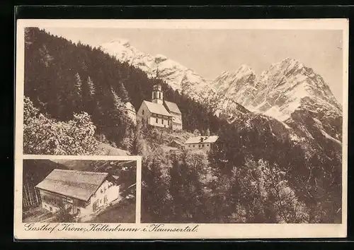 AK Kaltenbrunn i. Kaunsertal, Ortsansicht mit Gasthof Krone