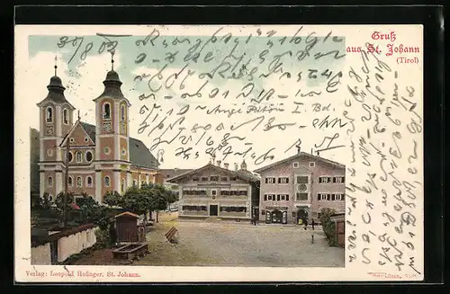 AK St. Johann, Ortsansicht mit Kirche