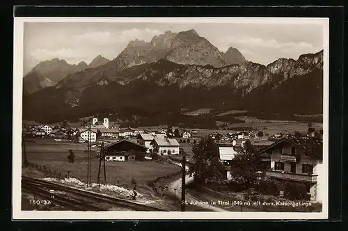 AK St. Johann, Teilansicht mit dem Kaisergebirge