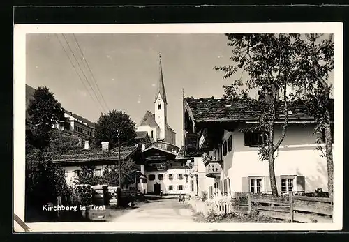 AK Kirchberg, Strassenpartie mit Kirche