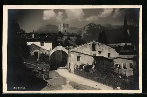 AK Rattenberg, Blick vom Ortseingang gegen die Ruine Rattenberg am Schlossberg