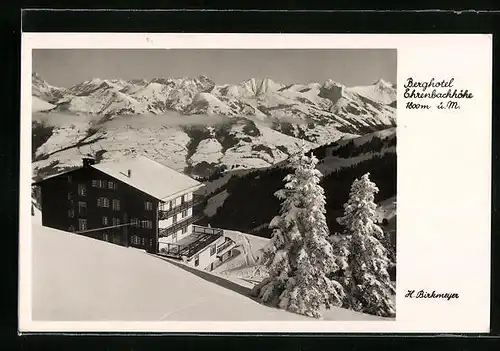 AK Kitzbühel-Hahnenkamm, Hotel Ehrenbachhöhe im Schnee