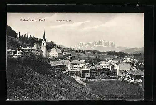 AK Fieberbrunn, Teilansicht mit Kirche