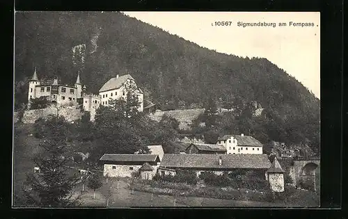 AK Sigmundsburg am Fernpass, Ortspartie am Berg