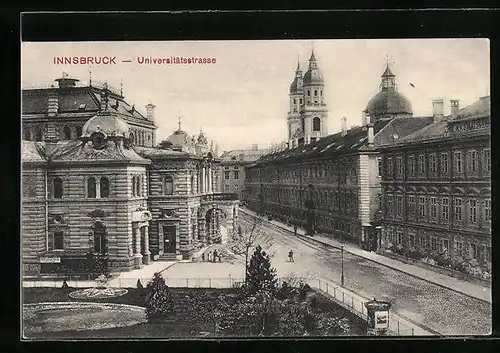 AK Innsbruck, Strassenpartie der Universitätsstrasse
