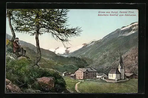 AK Gurgl im Oetztal, Scheibers Gasthof zum Edelweiss