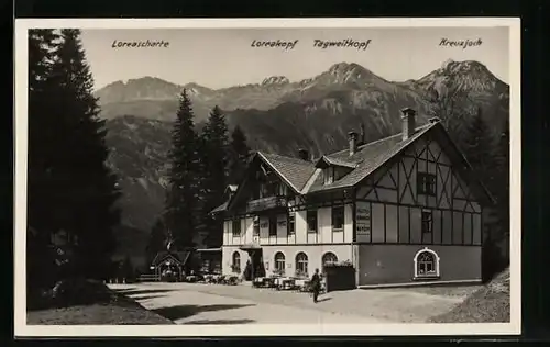 AK Fernpass, Strassenpartie am Alpenhotel