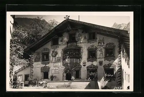 AK Oetz, Blick auf den Gasthof Stern