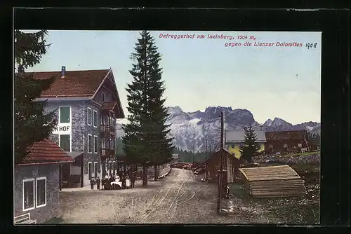 AK Iselsberg, Defreggerhof mit Blick auf die Lienzer Dolomiten