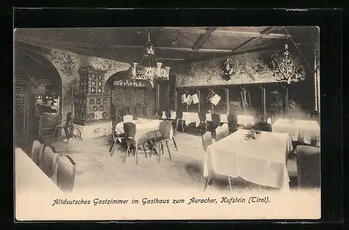 AK Kufstein, Altdeutsches Gastzimmer im Gasthaus zum Auracher