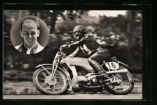 AK Walfried Winkler auf seiner mit seiner Auto Union-DKW, Motorradrennen