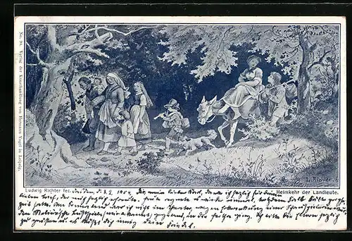 Künstler-AK Ludwig Richter: Heimkehr der Landleute