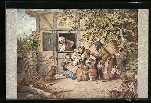 Künstler-AK Ludwig Richter: Mein Nest ist das Best