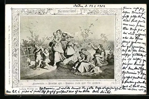Künstler-AK Ludwig Richter: Sommerlust im Dorfe