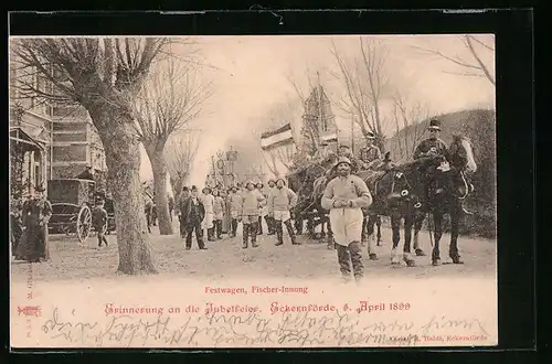 AK Eckernförde, Erinnerung an die Jubelfeier 1899, Festwagen der Fischer-Innung