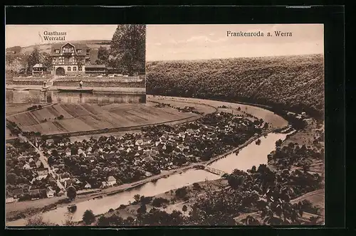 AK Frankenroda a. Werra, Gasthaus Werratal, Teilansicht