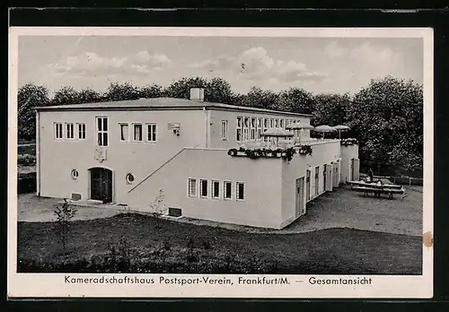 AK Frankfurt-Ginnheim, Kameradschaftshaus Postsport-Verein, Gesamtansicht