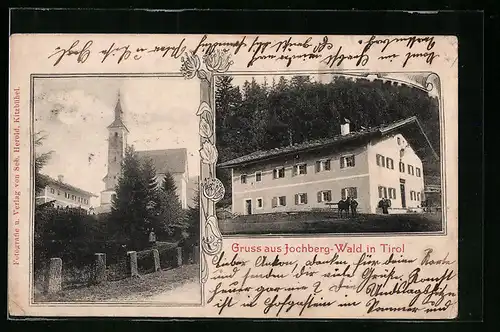 AK Jochberg, Wallfahrtskapelle Jochbergwald mit Gasthaus