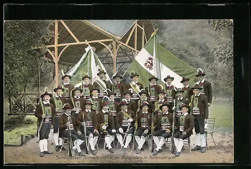 AK Kortsch-Göflan bei Schlanders, Schützen in Nationaltracht