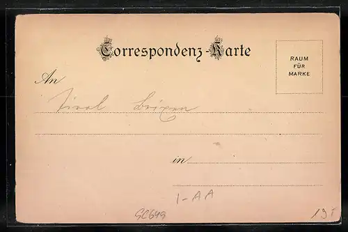 Lithographie Mühlbach, Ortsansicht mit Ruine Klause