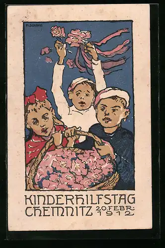 Künstler-AK Chemnitz, Aufruf und Erinnerung an den Kinderhilfstag am 20. Febr. 1912