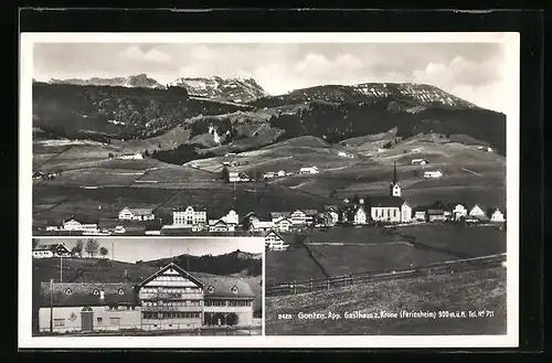 AK Gonten, Panorama mit Gasthaus Zur Krone