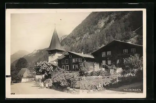 AK Meiringen, Ortspartie mit Kirche