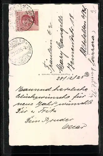 Künstler-AK E. Colombo: Kleines Paar unter blühendem Obstbaum