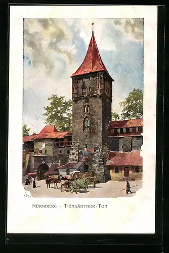 Künstler-AK Heinrich Kley: Nürnberg, Tiergärtner-Tor