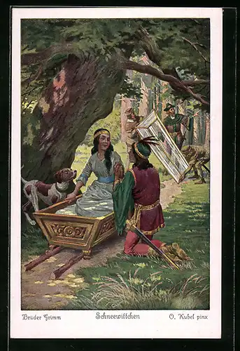 Künstler-AK Otto Kubel: Brüder Grimm, Schneewittchen