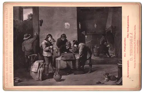 Fotografie H. J. Meidinger, Berlin, Gemälde: Die Puffspieler, nach D. Teniers d. J.