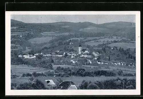 AK Friedberg am Wechsel, Ortsansicht aus der Vogelschau