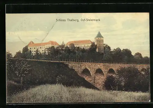 AK Dechantskirchen, Schloss Thalberg mit Brücke