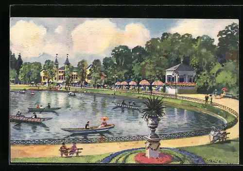 AK Graz, Hilmteich mit Ruderbooten