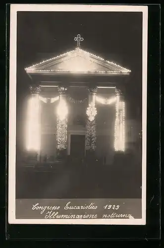 AK Genova, Congresso Eucaristico 1923, Illuminazione notturna