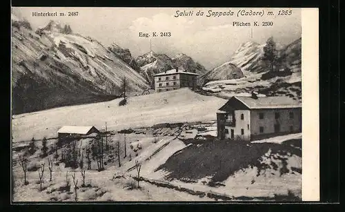 AK Sappada, Ortspartie mit Hinterkerl