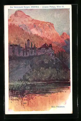 Künstler-AK Philipp + Kramer Nr. XXXVII /9, Franz Kopallik: Burg Friedstein