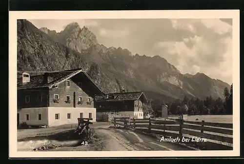 AK Amlach bei Lienz, Ortspartie mit Bergen