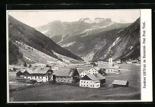 AK Feuchten im Kaunertal, Ortspartie mit Kirche