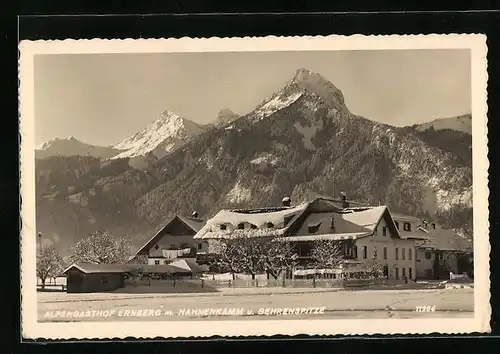 AK Breitenwang b. Reutte, Alpengasthof u. Pension Ernberg mit Hahnenkamm u. Gehrenspitze